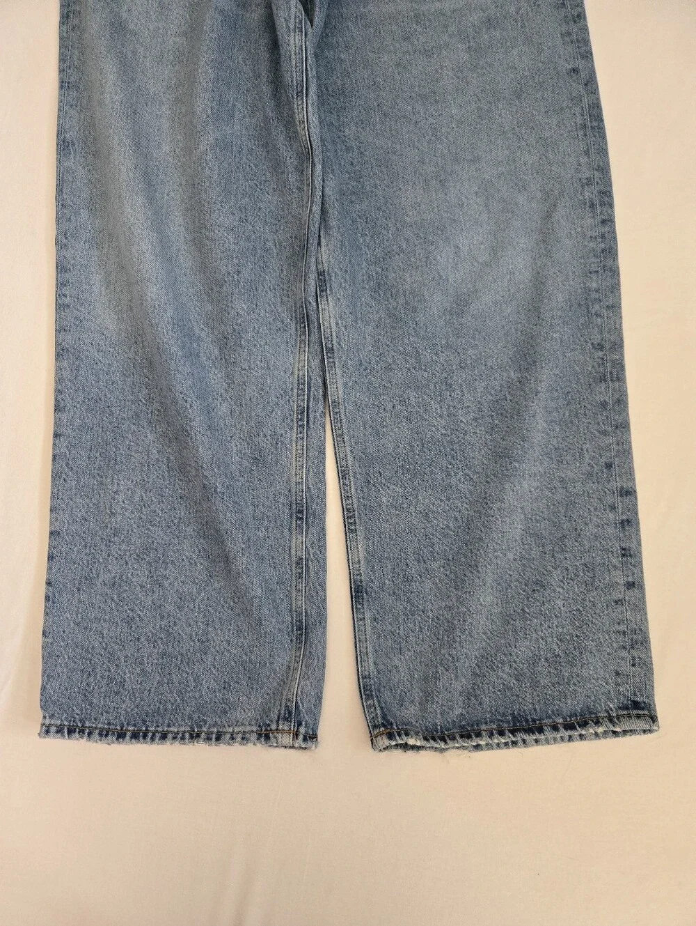 Agolde Crisscross Criss Cross Wide Leg Jeans Button Fly Blue Size 32